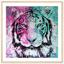 Load image into Gallery viewer, Pink Tiger Wooden Framed Print

