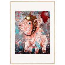 Load image into Gallery viewer, Flying Pig  Wooden Framed Print
