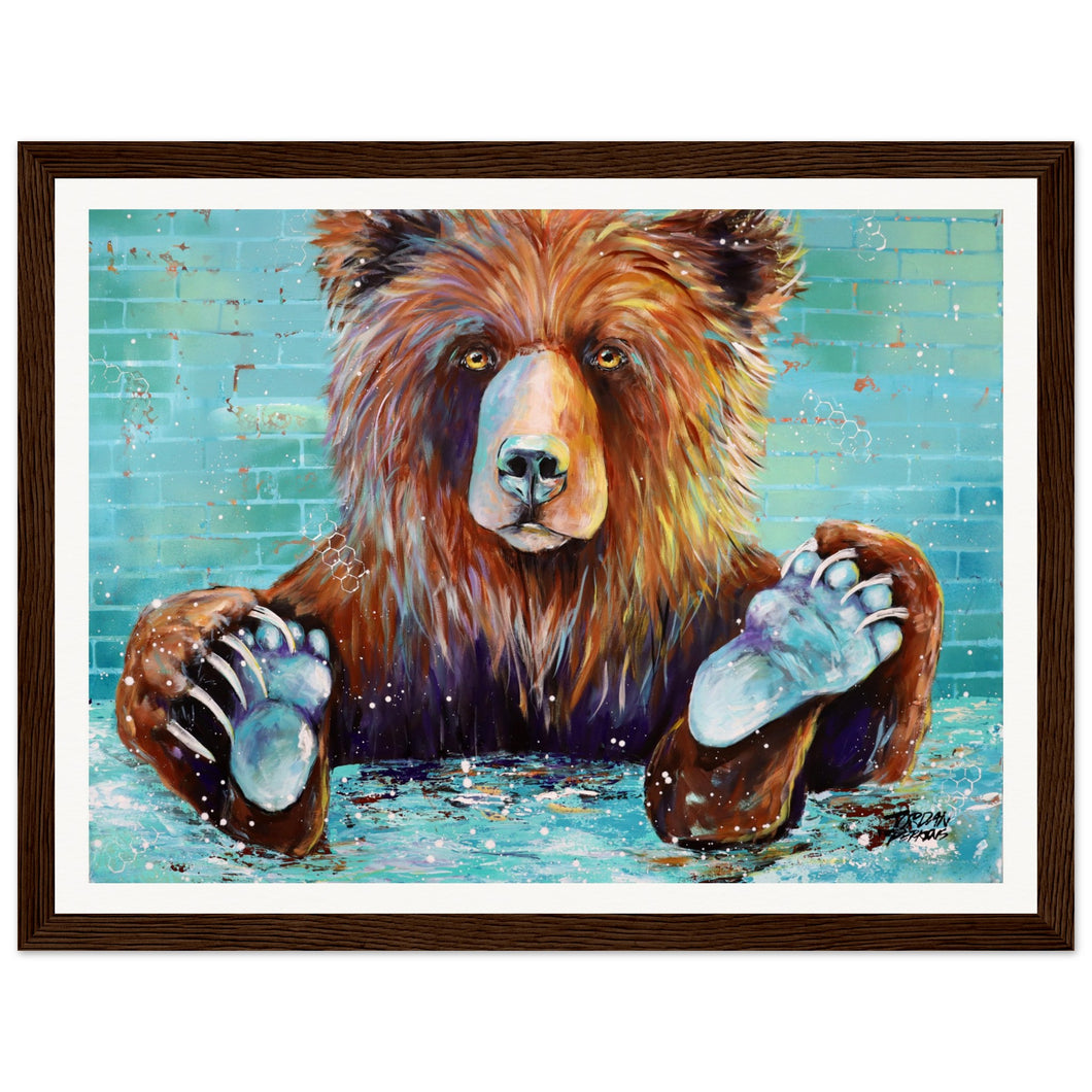 Pool Party Wooden Framed Print