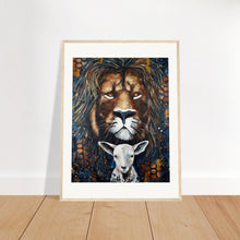 Load image into Gallery viewer, Lion And Lamb Print Wooden Framed
