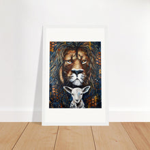 Load image into Gallery viewer, Lion And Lamb Print Wooden Framed
