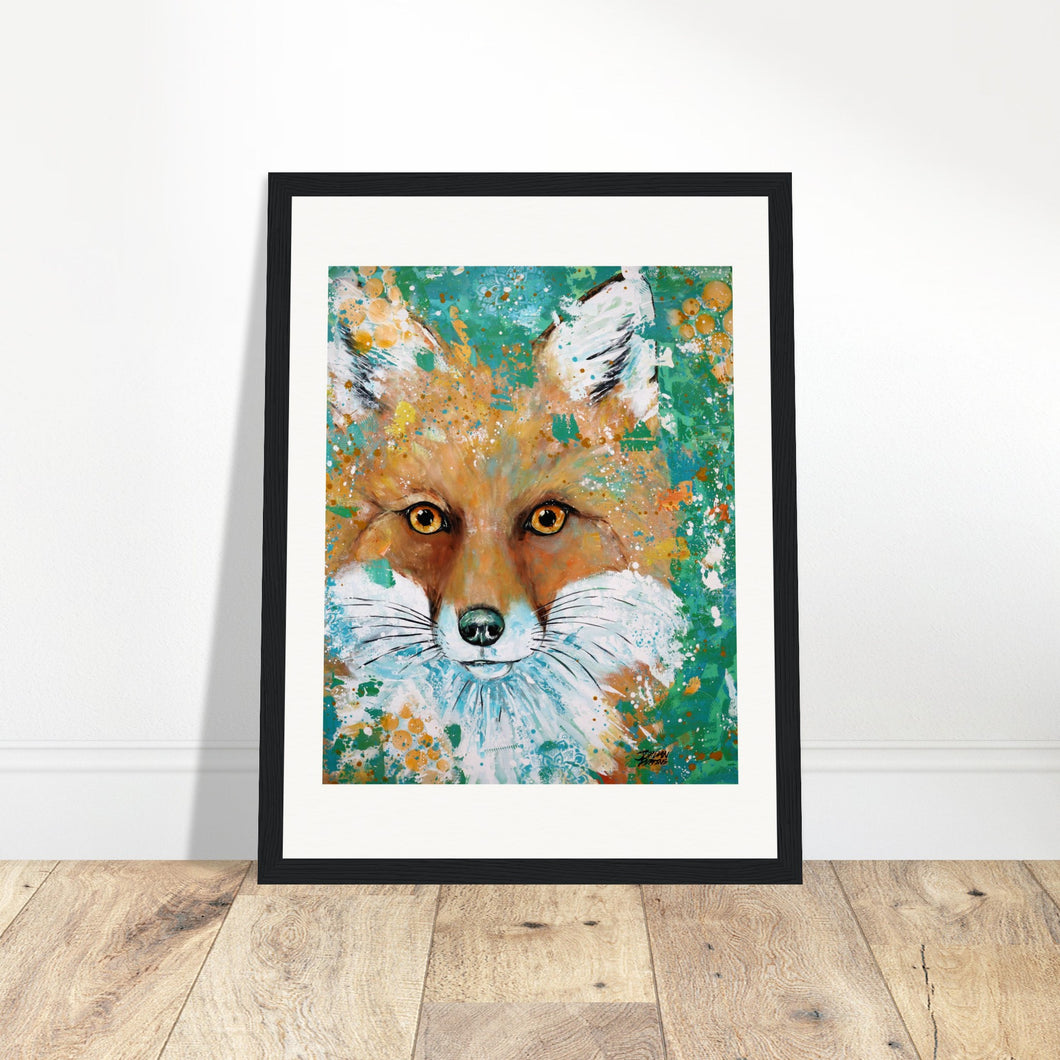 Fox Print Wooden Framed