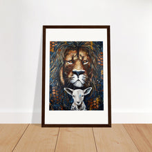 Load image into Gallery viewer, Lion And Lamb Print Wooden Framed
