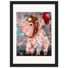 Load image into Gallery viewer, Flying Pig  Wooden Framed Print
