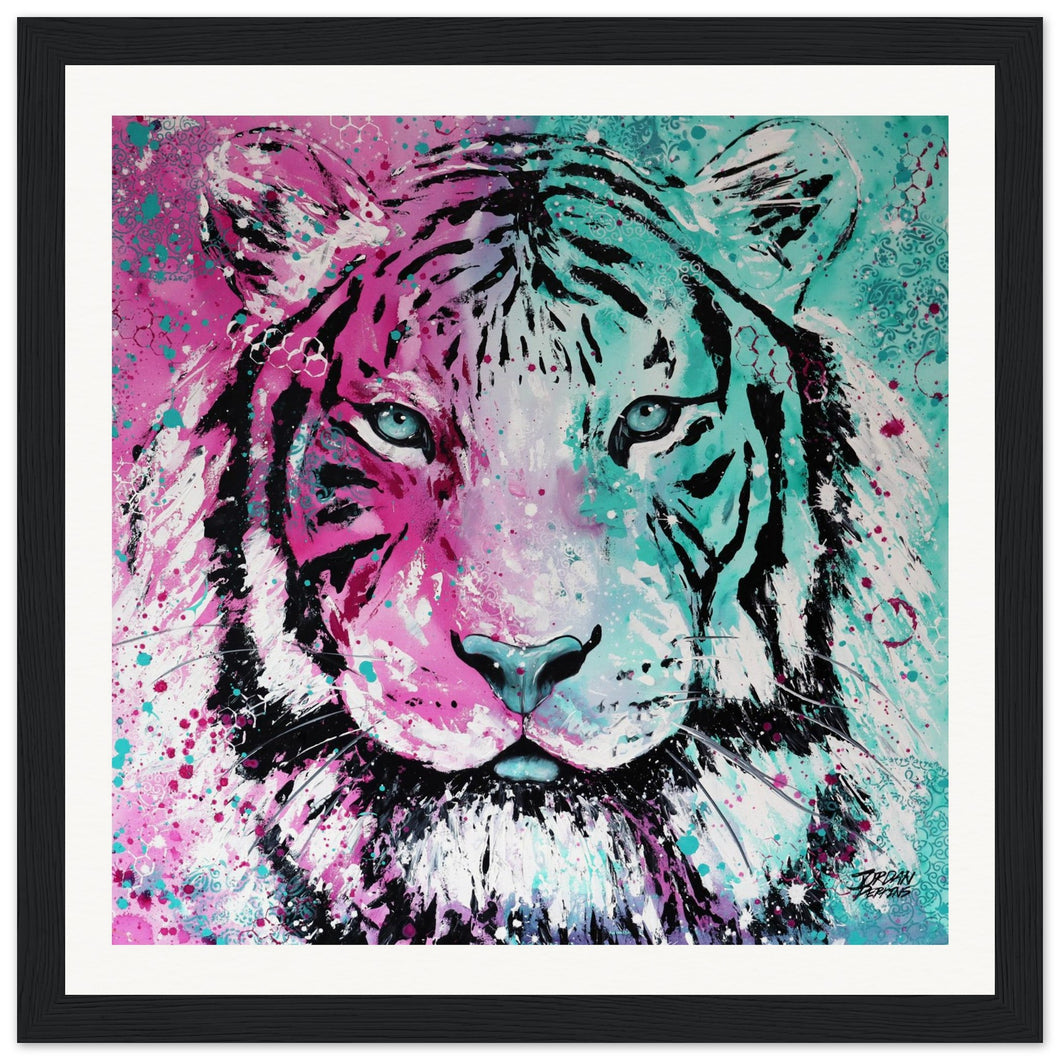 Pink Tiger Wooden Framed Print