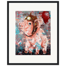 Load image into Gallery viewer, Flying Pig  Wooden Framed Print
