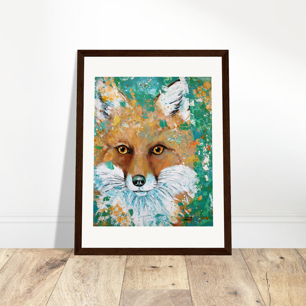 Fox Print Wooden Framed