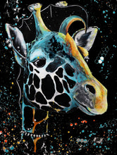 Load image into Gallery viewer, Punk Giraffe Black Canvas Print
