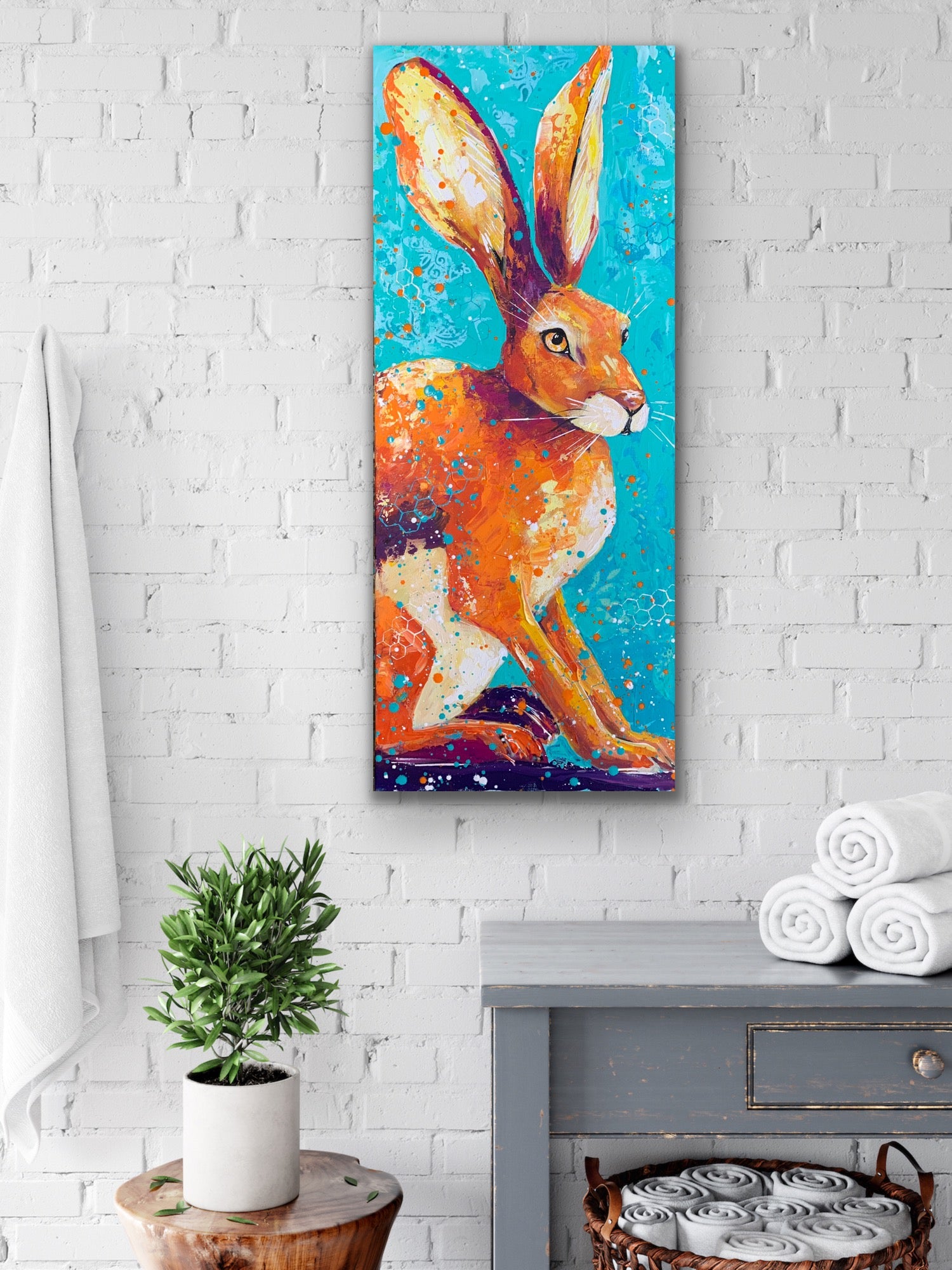 Orange Hare, Don’t Care Original – Jordan Perkins Art