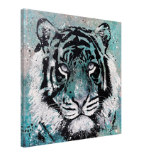 Load image into Gallery viewer, Teal Tiger Canvas Print
