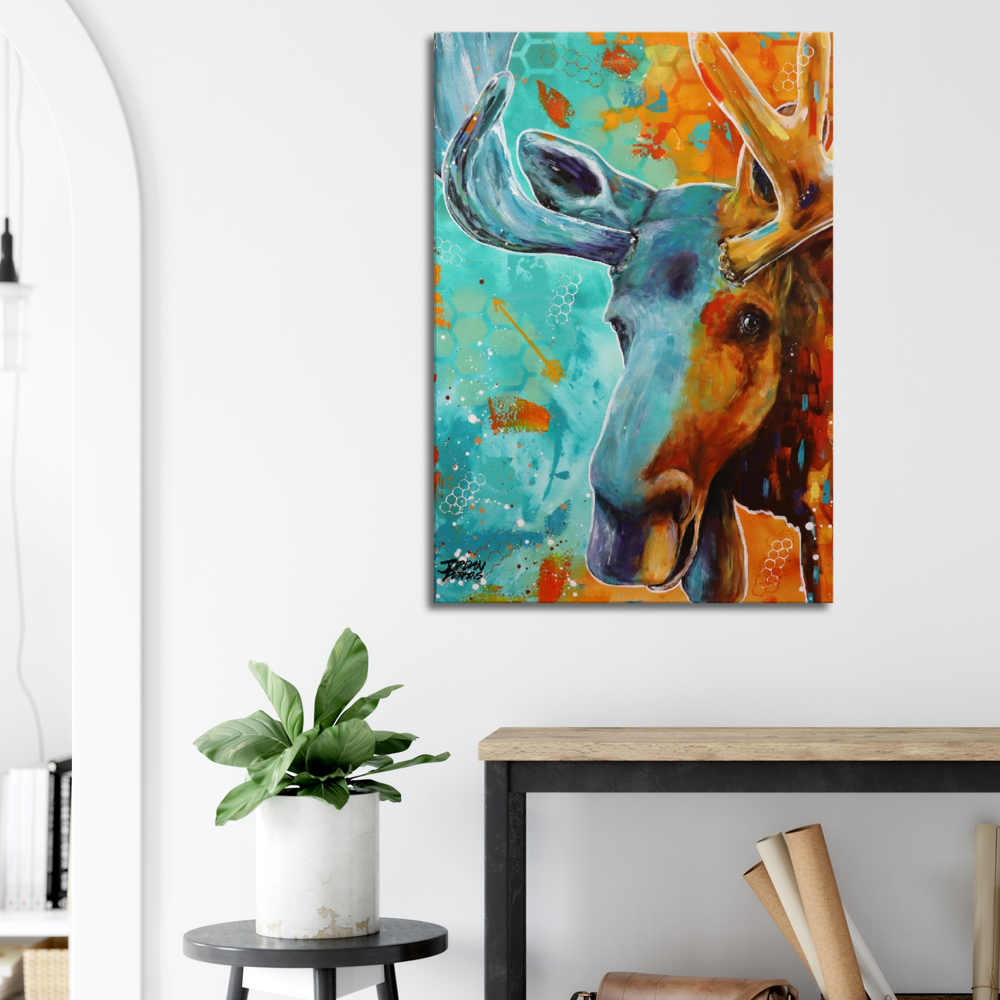 Sunset Moose Canvas Print